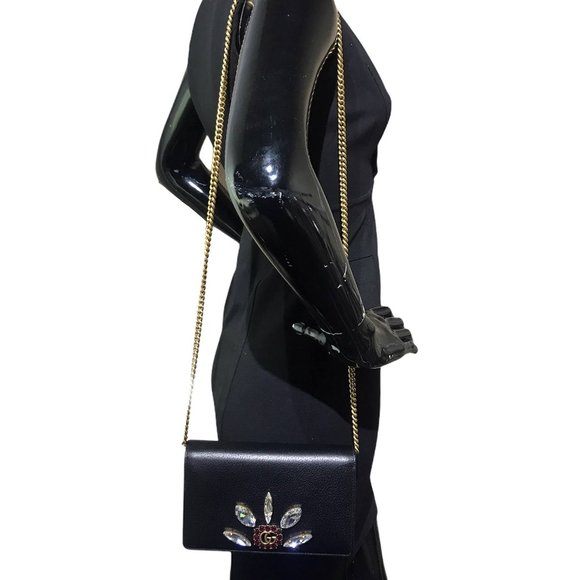 GG Marmont Crystals Black Grained Leather - Picture 5 of 5